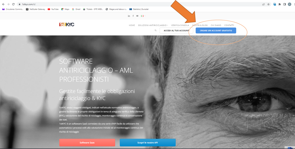 Creare un account gratuito