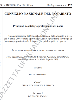 Principi di deontologia Notai