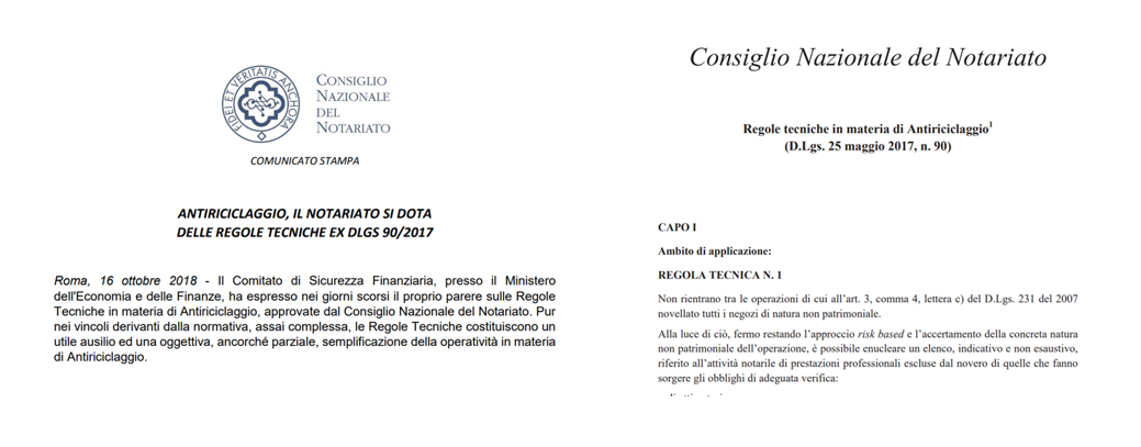 Regole Tecniche antiriciclaggio - Notai